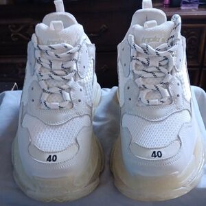 Balenciaga Cream and White Sneakers